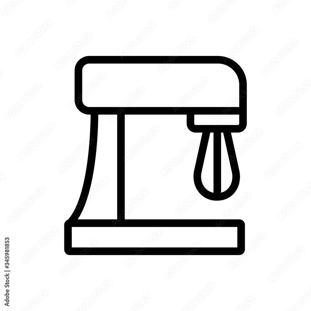 stationary whisk mixer icon vector. stationary whisk mixer sign. isolated contour symbol illustration