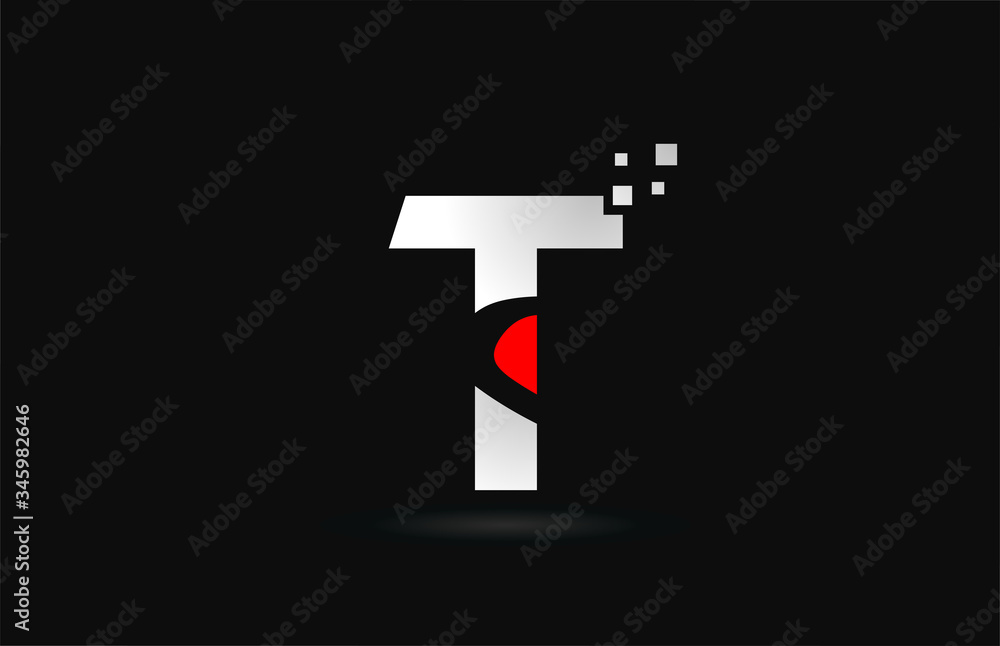 Obraz premium T letter logo icon for company and business with dots design