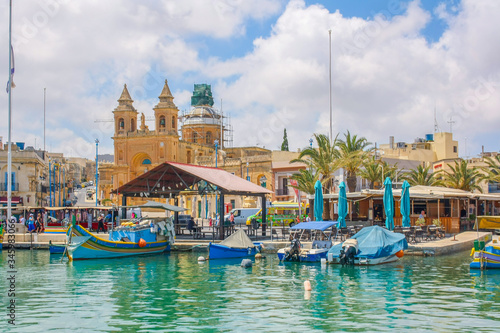 Marsaxlokk is a traditional fishing village. located southeast of Malta. Fisherman village in the south east of Malta.