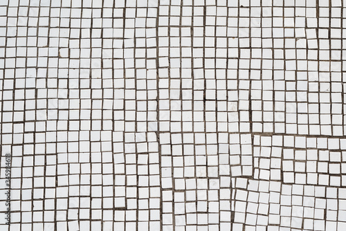 White mosaic tiles. Abstract background and texture.