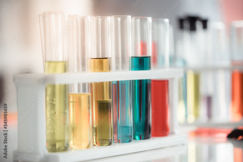 Test tubes or glassware in laboratory with copy space using as background science, medical , education, biology, chemistry concept. Test tubes or glassware in laboratory with copy space using as background science, medical , education, biology, chemistry concept.