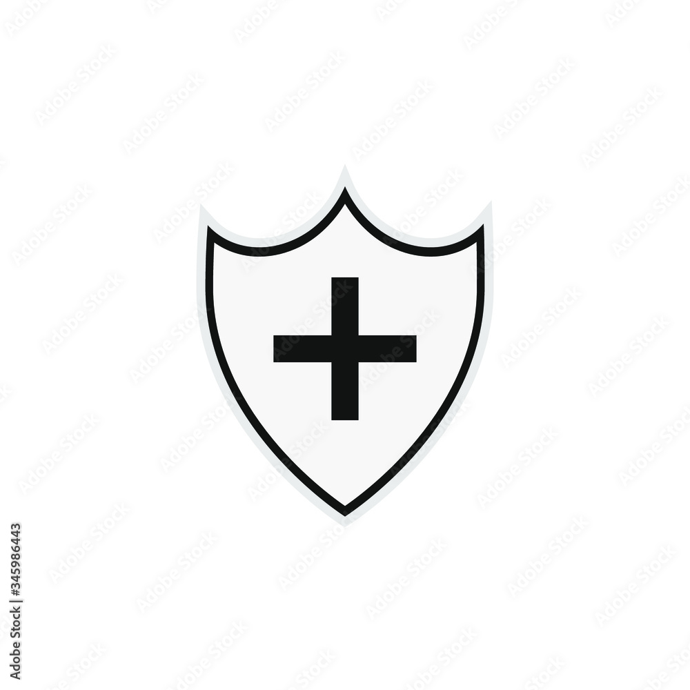 Body protection icon, defense emblem, medicine, symbols White shield with black cross vector illustration, protection icon,
Body protection icon, defense emblem, medicine, symbols White shield with black cross vector illustration, protection icon,
