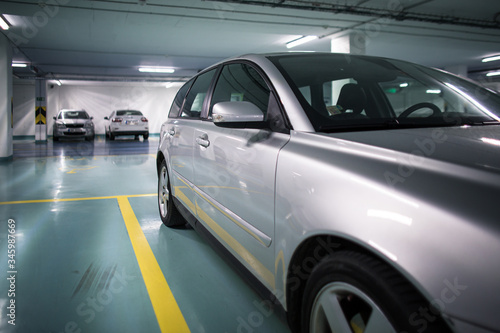 Underground parking/garage (shallow DOF  color toned image) © lightpoet