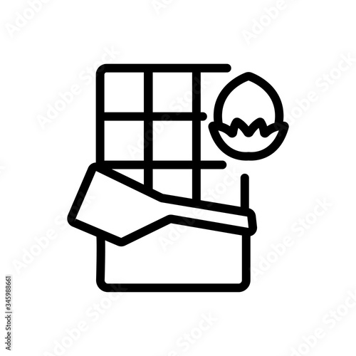 chocolate bar with nuts icon vector. chocolate bar with nuts sign. isolated contour symbol illustration