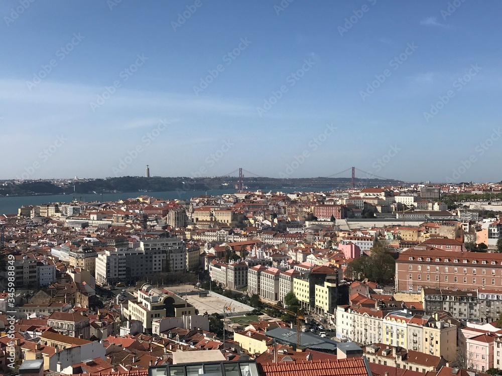 Cityscape of Lisbon Portugal on a nice clear day