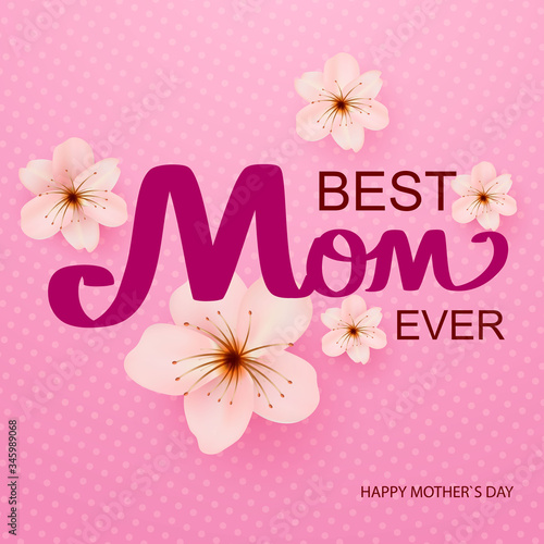 Mother s day greeting card with beautiful blossom flowers