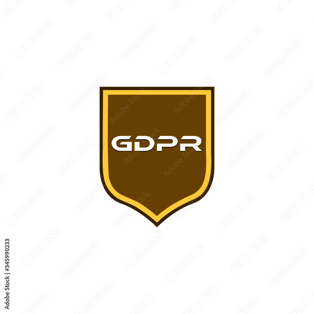 GDPR shield sign. General data protection regulation icon isolated on white background GDPR shield sign. General data protection regulation icon isolated on white background
