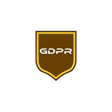 GDPR shield sign. General data protection regulation icon isolated on white background