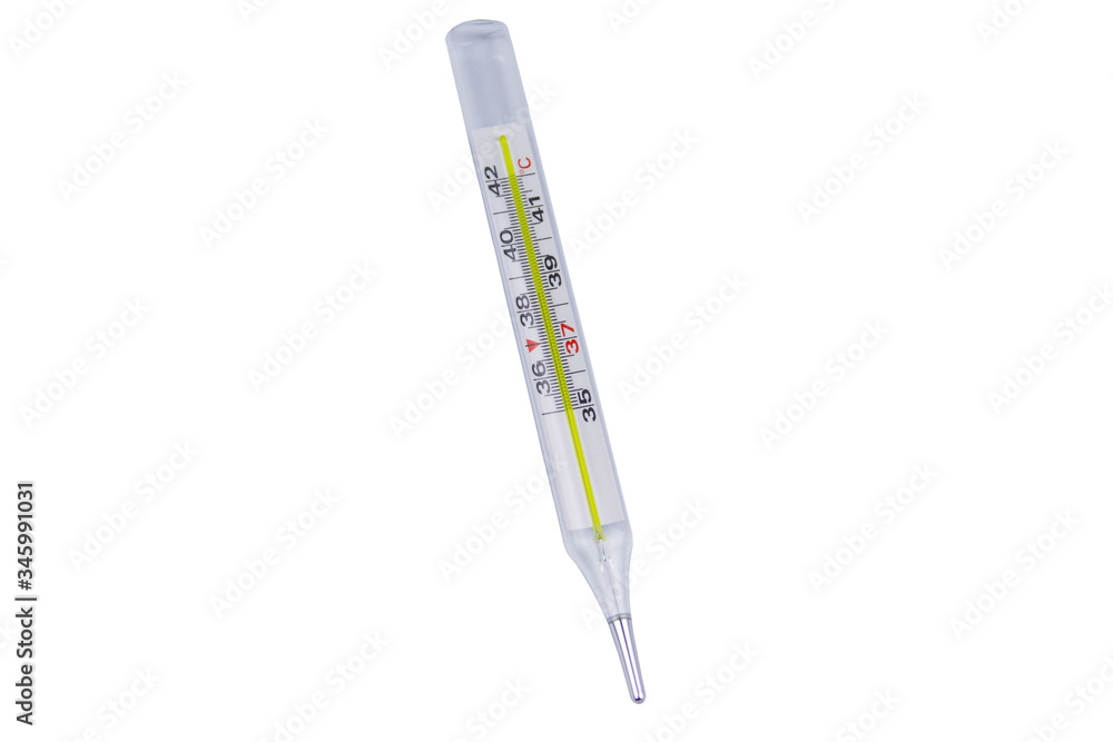 Mercury medical thermometer isolated on white background Mercury medical thermometer isolated on white background
