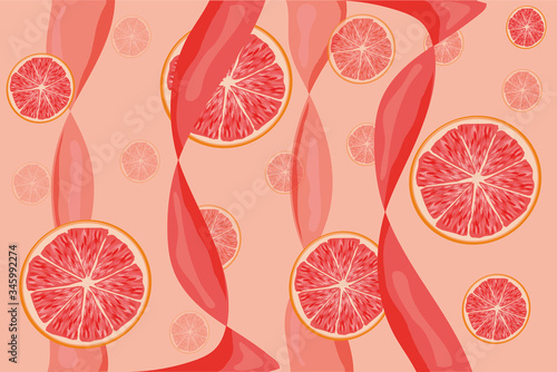 round slices of grapefruit and flowing juice
