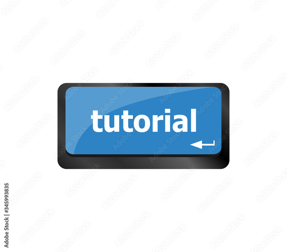 tutorial or e learning concept with key on computer keyboard tutorial or e learning concept with key on computer keyboard