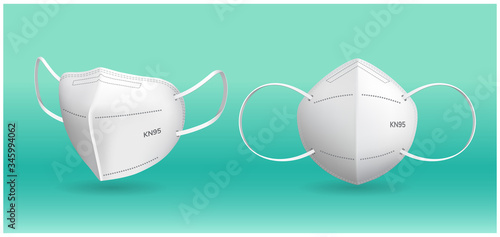 3D Realistic KN5 and N95 medical mask in isolated vector