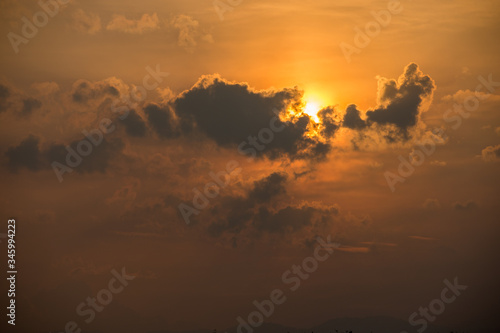 stunning golden sunset scenery with dramatic clouds