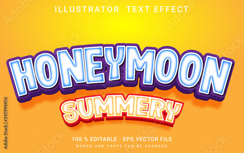 text effect editable honeymoon summery premium vector