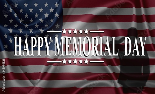 Happy memorial day, background on american flag	
