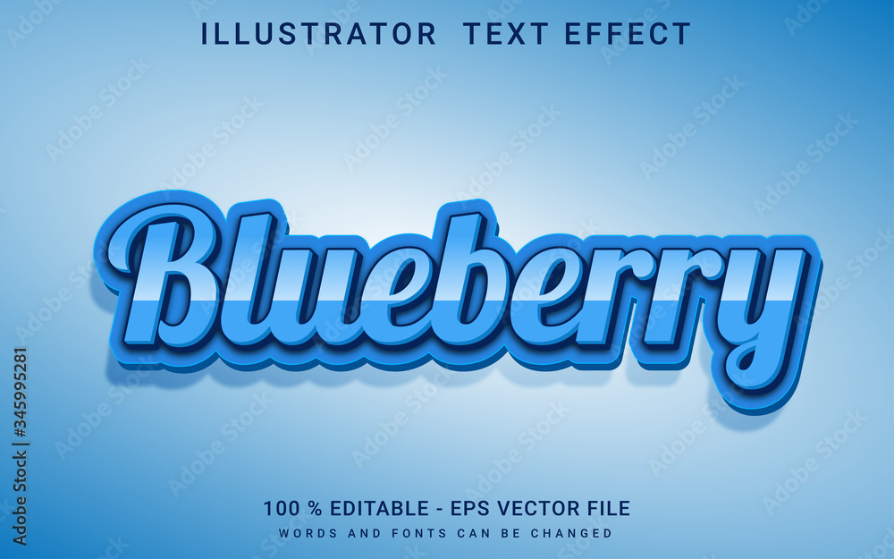 text effect editable blueberry premium vector