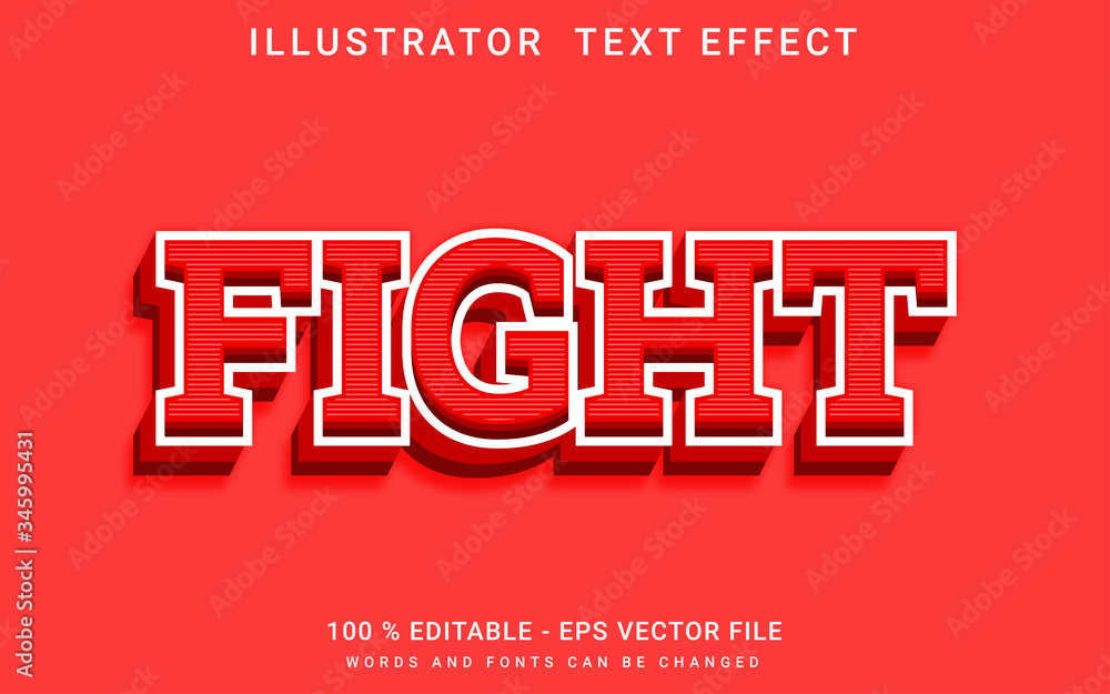 Obraz premium text effect editable fight premium vector