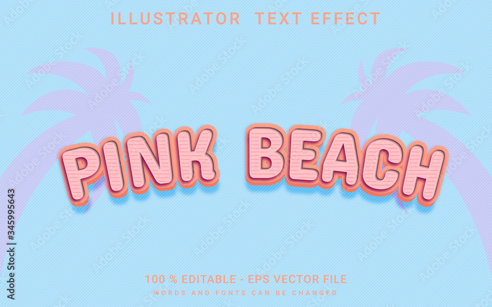 text effect editable pink beach premium vector text effect editable pink beach premium vector