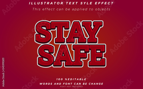 text effect editable stay safe premium vector