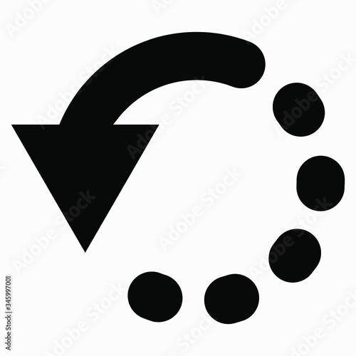 Circular arrow icon. Download illustration. Reload web page. Updating information. Vector icon.