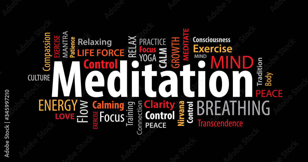 Obraz premium Meditation Word Cloud