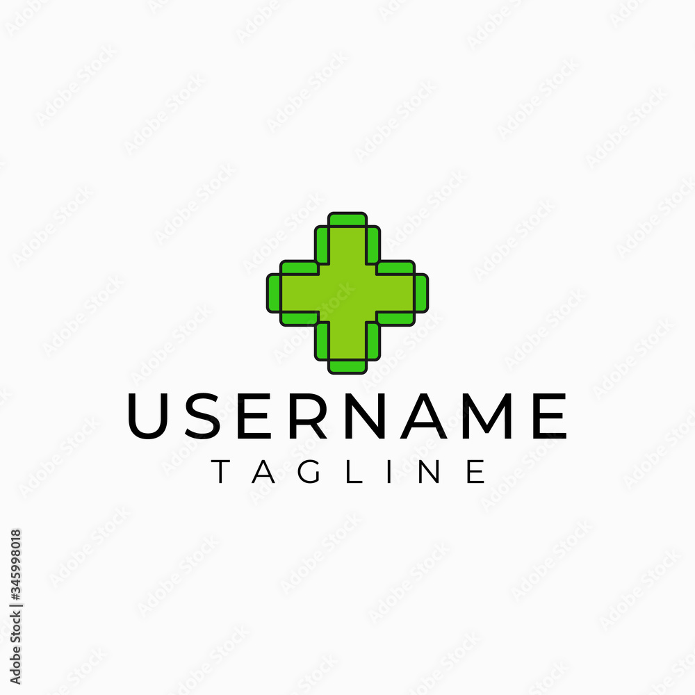 Pharmaceutical or medical logos with a green plus sign.
