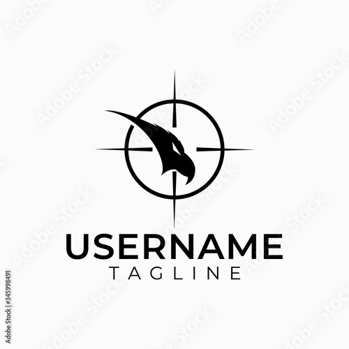 Eagle head logo icon that is being targeted for shooting.