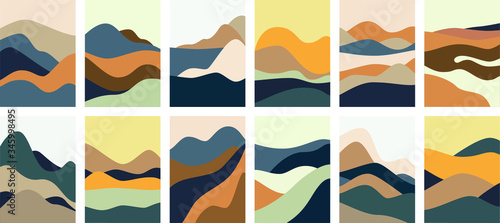 vector illustration of a landscape 
the mountains set flat (ID: 345998495)