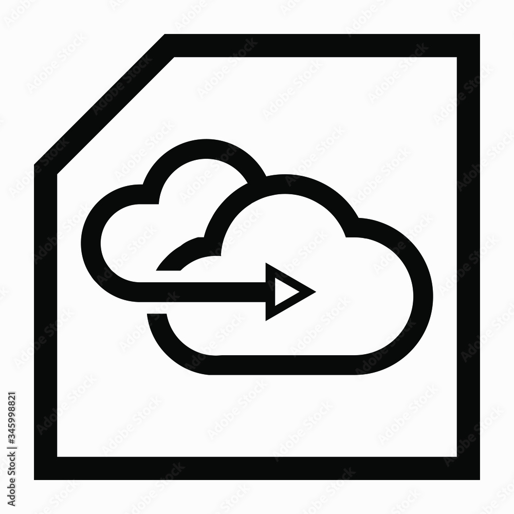 Cloud storage icon. Upload to server. Remote access. Information on the remote computer. Repository of information. Synchronization with a cloud service. Vector icon. Cloud storage icon. Upload to server. Remote access. Information on the remote computer. Repository of information. Synchronization with a cloud service. Vector icon.