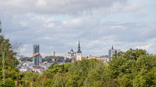 Tallinn   Estonia - September 03 2019. View on the Skyline of Tallinn. 