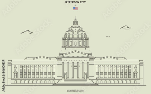 Wallpaper Mural Missouri State capitol in Jefferson City, USA. Landmark icon Torontodigital.ca