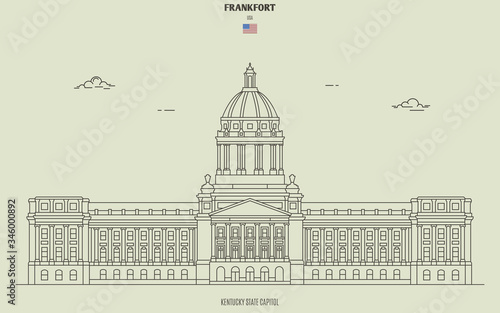 Kentucky State Capitol in Frankfort, USA. Landmark icon