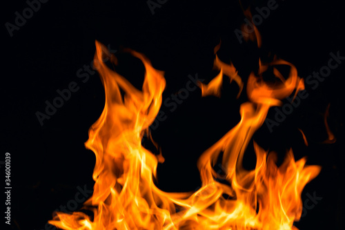 flames on a black background 