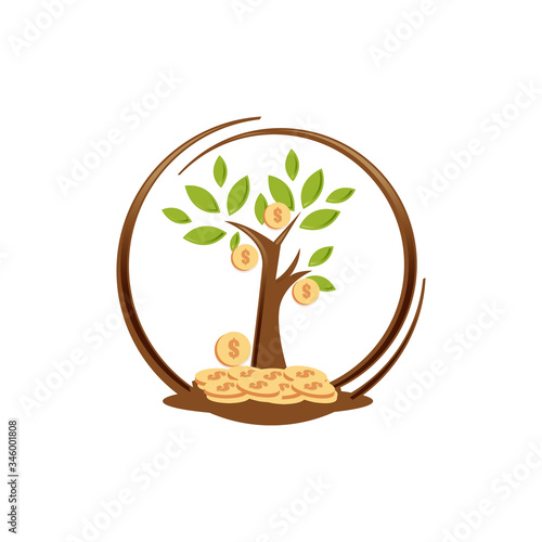 Illustration design of money tree isolated white background