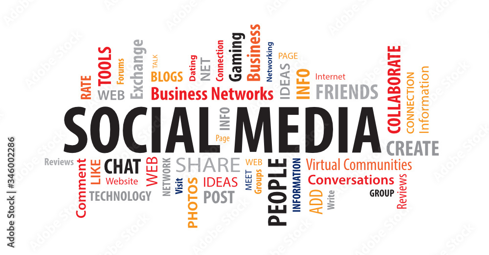 Obraz premium Social Media Word Cloud