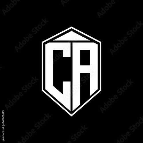 CA logo monogram with emblem shape combination tringle on top design template