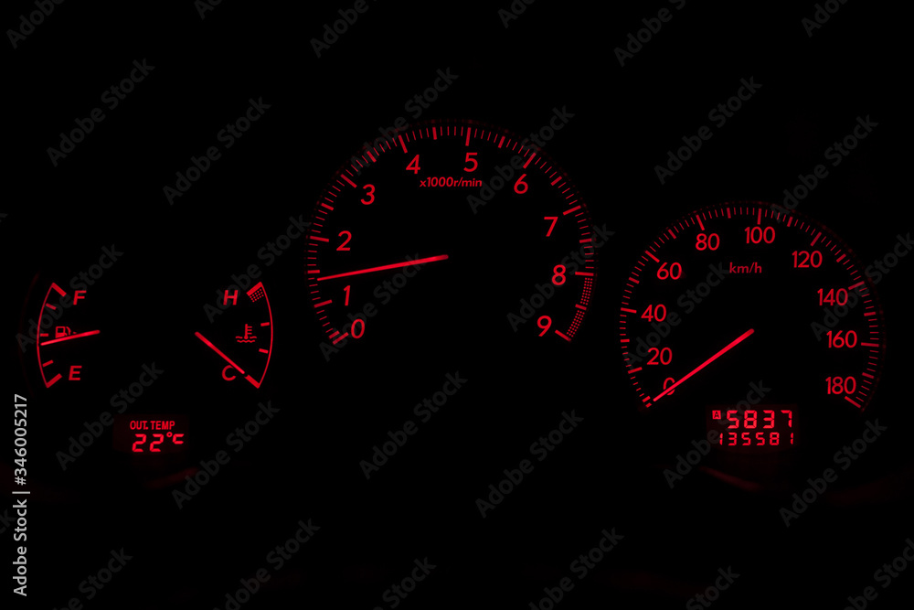 dashboard red racing car dashboard red racing car