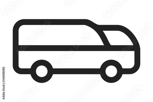 Delivery truck vector icon. Cargo van,logistic symbol. Flat vector sign isolated on white background. Simple vector illustration for graphic and web design.