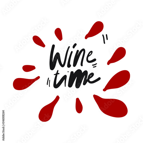 Wine. Hand lettering illustration for your design