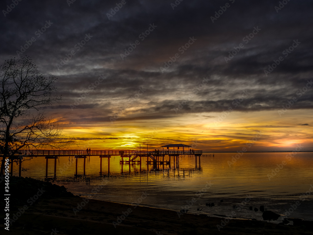 Mobile Bay Sunset near Daphne Alabama