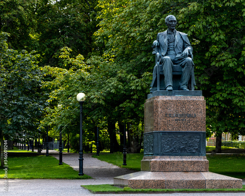 Kadriorg Park, Tallinn / Estonia - September 03 2019. Monument of Friedrich Reinhold Kreutzwald in Kadriorg Park.