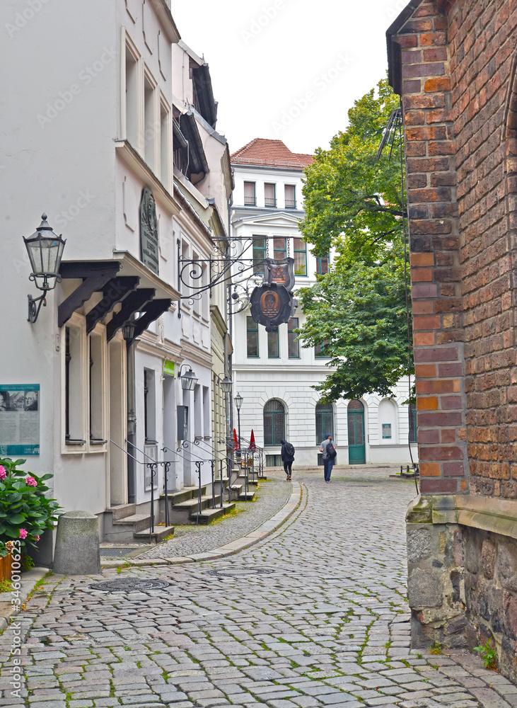 BERLIN, GERMANY. A fragment of the building in which German writer Gothold Efraim Lessing lived (18 century)