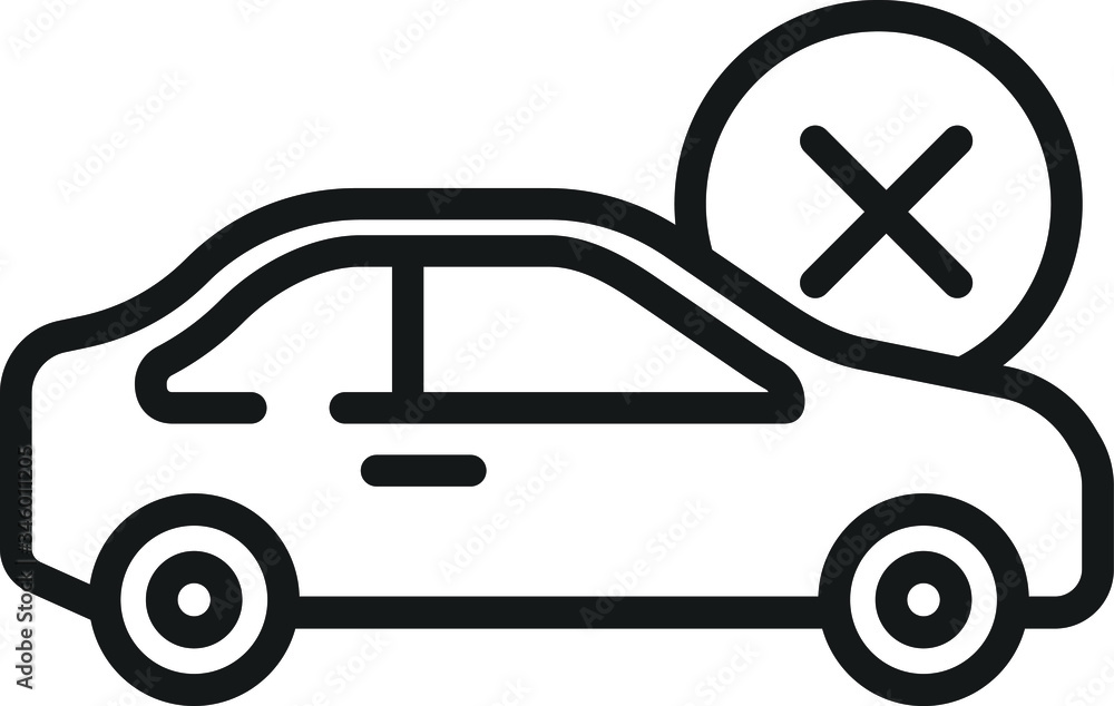 Car Remove Delete Cancel Vector Line Icon Car Remove Delete Cancel Vector Line Icon