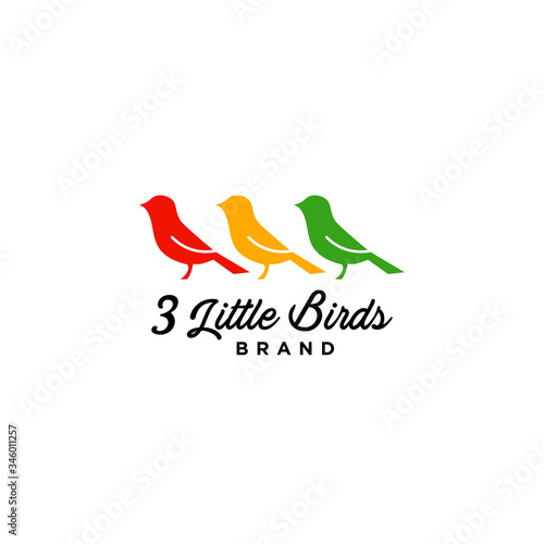 three little bird logo icon vector based on reaggae song vector illustration