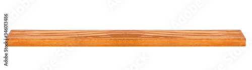 Horizontal image of oak wooden beam isolated on a white background. Wooden board. Wooden plank.