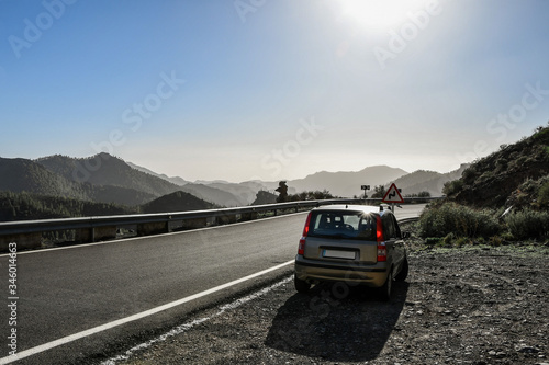 Scenic route on Gran Canaria mountains 12/2019