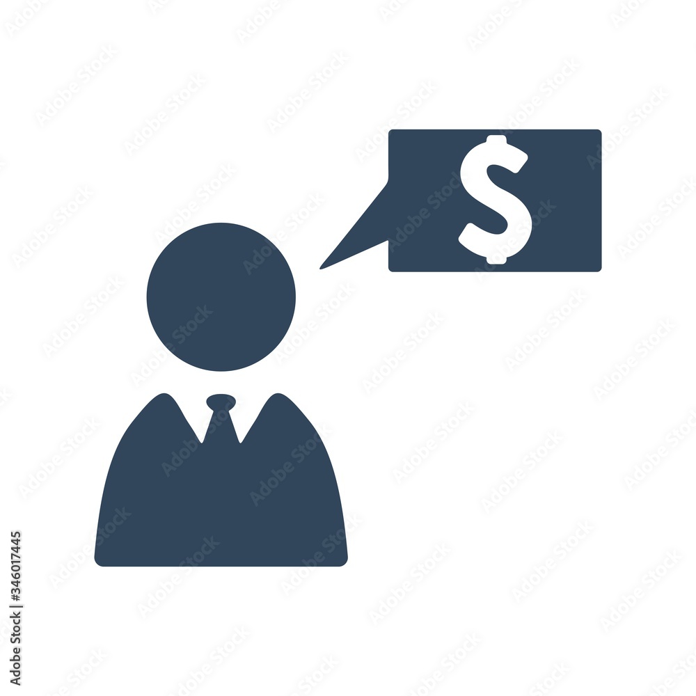 Bubble message with dollar currency sign. Flat icon design. Bubble message with dollar currency sign. Flat icon design.