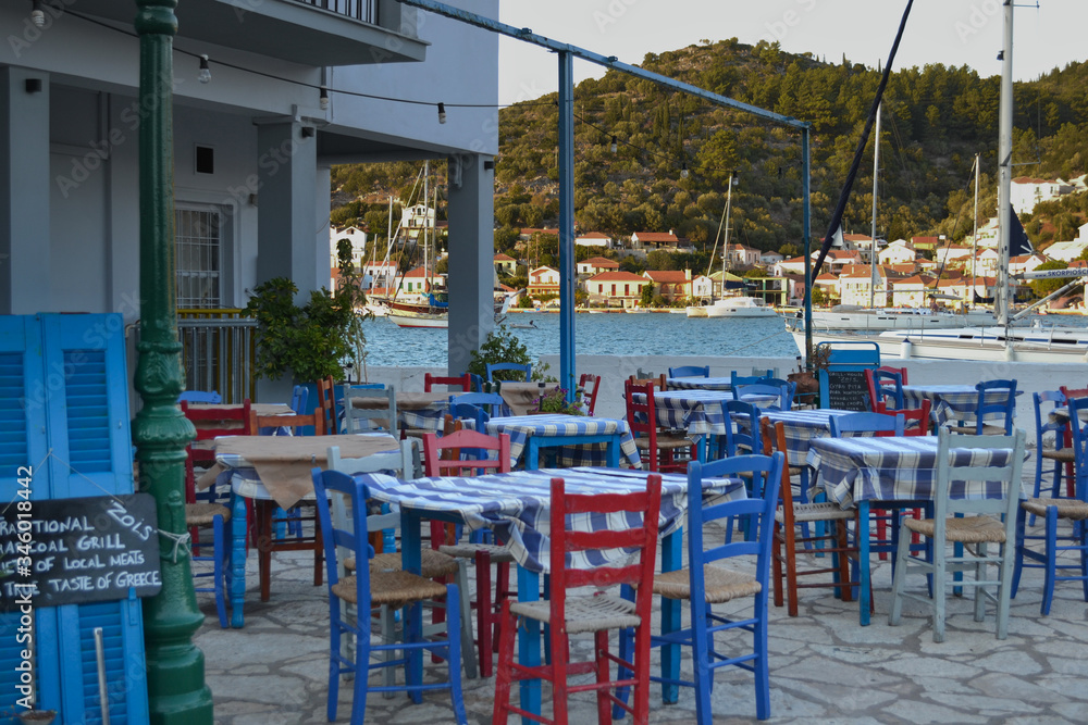 Traditional Greek restaurant at the sea, Greece