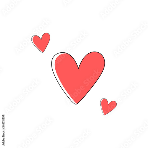 Heart hand drawn line icon. Love symbol vector illustration isolated on white.