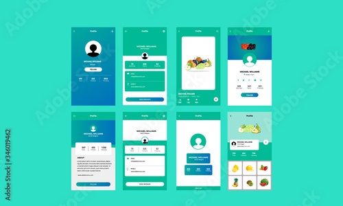 Mobile UI Design - Food Blog Kit
